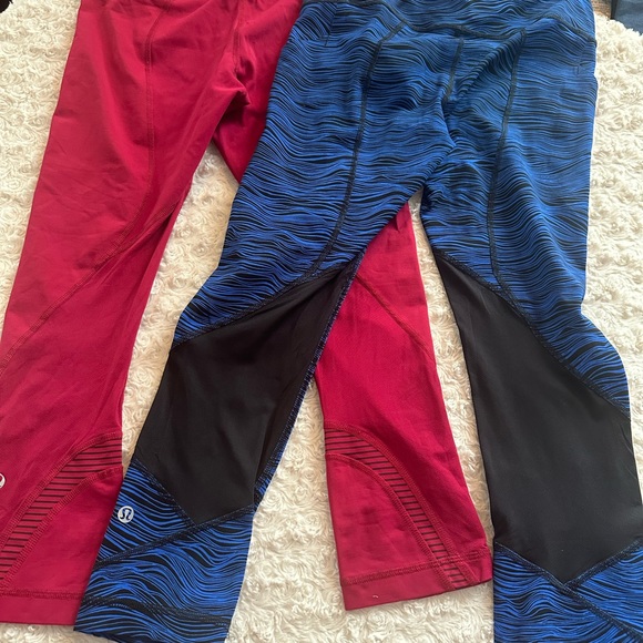 Lulu lemon leggings 12” X 22” size XS red and blue - Picture 11 of 16